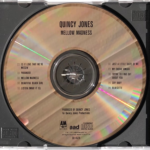 Mellow Madness by Quincy Jones CD A & M CD 4526 UPC 075021452626 Jazz Soul Funk - Picture 3 of 4